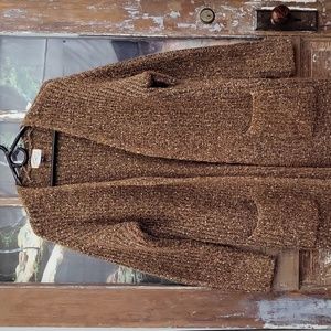 Universal Thread Goods Co Cardigan W/Pockets Variegated Brown 41 in. Long Comfy